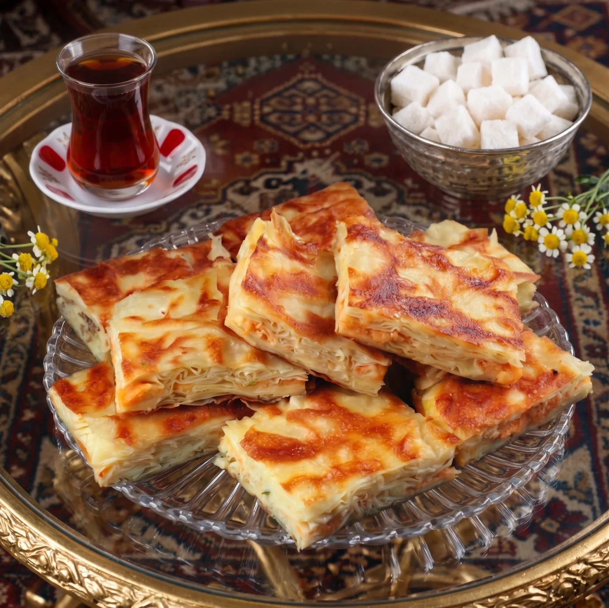 Patatesli Kaşarlı Tepsi Su Böreği